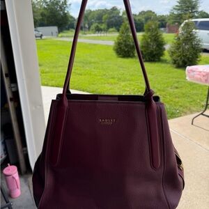 RADLEY LONDON Wine Burgundy Pebble Leather Shoulder Bag